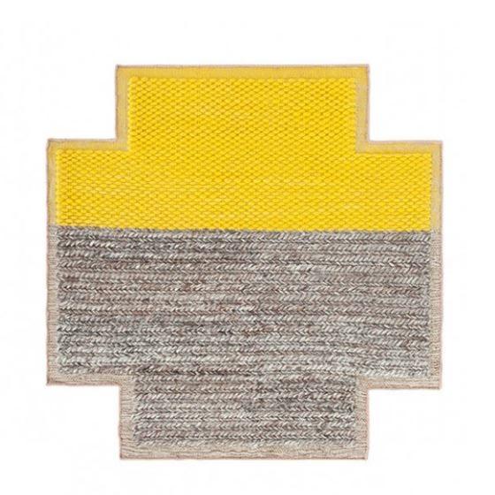 Mangas Space Square Plait Rug Rug Gan Yellow - 5’3&quot; x 5’3&quot; 