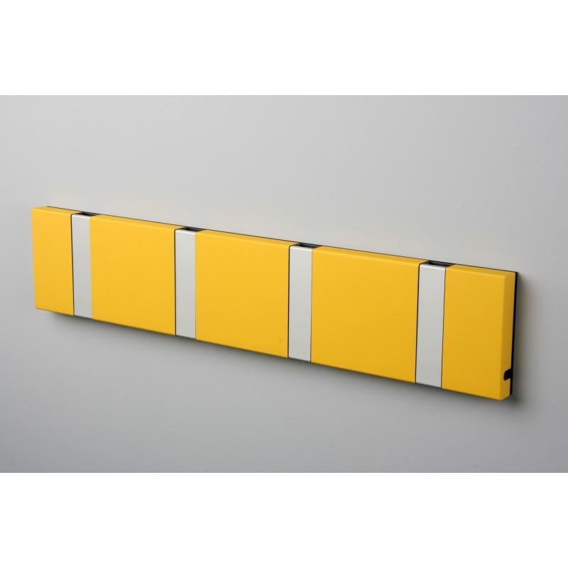 Knax Horizontal Colored Coat Hook Coat Hooks Loca 4 hooks Aluminum Summer Yellow