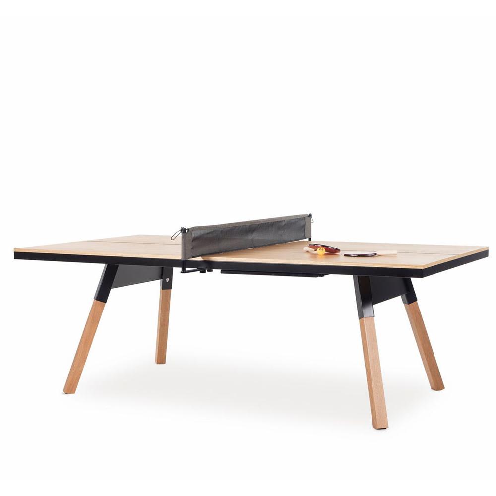 You and Me Wood Ping Pong Table - Indoor table RS Barcelona 220 - Medium Oak and Black 