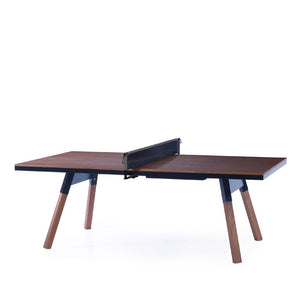 You and Me Wood Ping Pong Table - Indoor table RS Barcelona 220 - Medium Walnut and Black 
